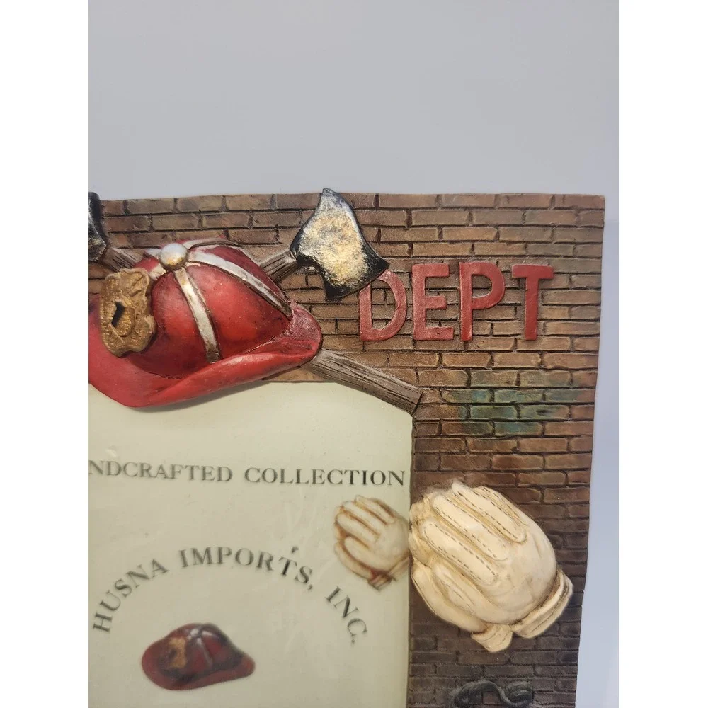Husna Imports Fire Dept 3D Resin Picture Frame 3.5x5 Firefighter Gift